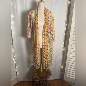 ODDY Yellow and Pink Exotic Swim Coverup